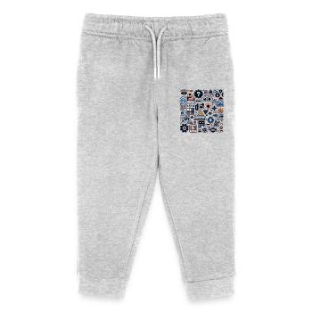 Abstrakte geometrische Muster - Kinder Organic Jogginghose Mini Mover von Stanley/Stella - Grau meliert - Vorne