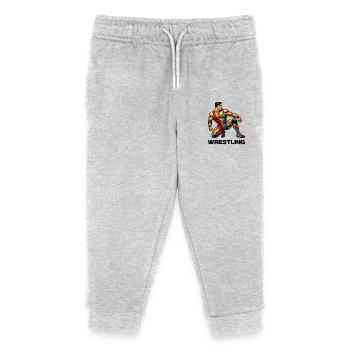 Wrestling - Kids Organic Sweatpants by Stanley/Stella - heather grey - Front