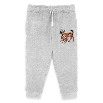 Mère antilope avec ses petits - Pantalon de jogging enfant bio Stanley/Stella - gris chiné - Devant