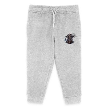 Pirat Captain Kapitän - Kinder Organic Jogginghose Mini Mover von Stanley/Stella - Grau meliert - Vorne