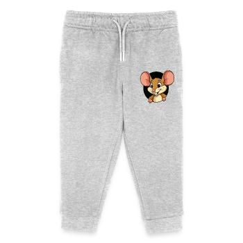 La souris sort du trou - Pantalon de jogging enfant bio Stanley/Stella - gris chiné - Devant