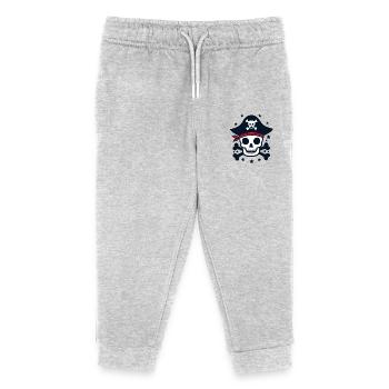 Pirate Skull and Crossbones - Kids Organic Sweatpants by Stanley/Stella - heather grey - Front