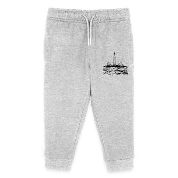 Leuchtturm im Meer - Kinder Organic Jogginghose Mini Mover von Stanley/Stella - Grau meliert - Vorne