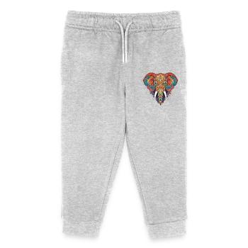 Elefant Zentangle Kunst bunt tier - Kinder Organic Jogginghose Mini Mover von Stanley/Stella - Grau meliert - Vorne