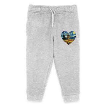 Holland Kunst Windmühle und Tulpen VG - Kinder Organic Jogginghose Mini Mover von Stanley/Stella - Grau meliert - Vorne