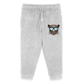 Leopard Googles Cadeau pour snowboard sports d’hiver - Pantalon de jogging enfant bio Stanley/Stella - gris chiné - Devant