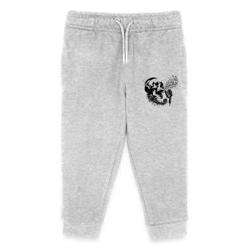 Vanitas Singing Skull - Heavy Metal - Kids Organic Sweatpants by Stanley/Stella - heather grey - Front