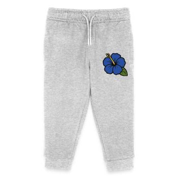 Hibiscus Flower - Kids Organic Sweatpants by Stanley/Stella - heather grey - Front