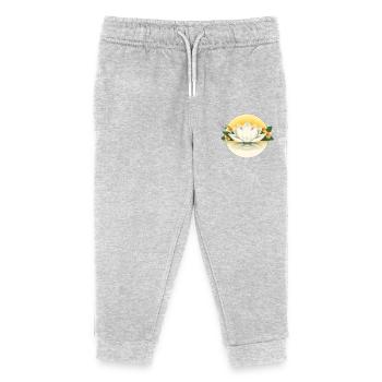Weiße Lotusblume - Florales Sommerdesign - Kinder Organic Jogginghose Mini Mover von Stanley/Stella - Grau meliert - Vorne