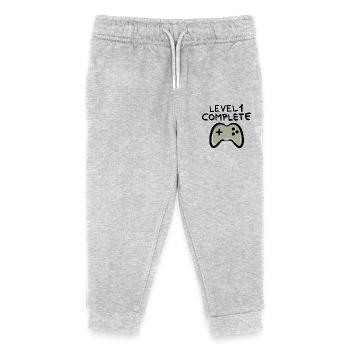 Niveau 1 complet 1 console de jeu anniversaire - Pantalon de jogging enfant bio Stanley/Stella - gris chiné - Devant