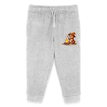 Gâterie à la guimauve au feu de camp Bear - Pantalon de jogging enfant bio Stanley/Stella - gris chiné - Devant