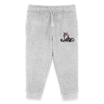 Maine Coon 10 - Kinder Organic Jogginghose Mini Mover von Stanley/Stella - Grau meliert - Vorne