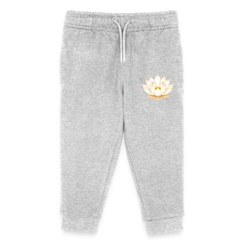 Weiße Lotusblume - Florales Sommerdesign - Kinder Organic Jogginghose Mini Mover von Stanley/Stella - Grau meliert - Vorne
