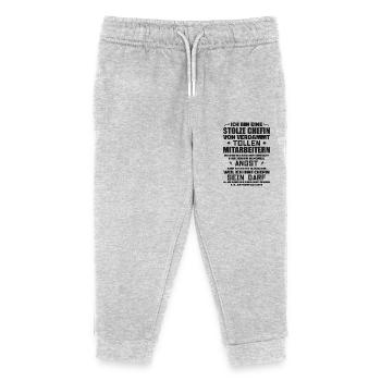 Fier patron de d’employés géniaux - Pantalon de jogging enfant bio Stanley/Stella - gris chiné - Devant