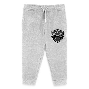 Haltères Poids Gym Logo - Pantalon de jogging enfant bio Stanley/Stella - gris chiné - Devant