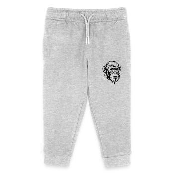 Chimpanzee Face - Kinder Organic Jogginghose Mini Mover von Stanley/Stella - Grau meliert - Vorne