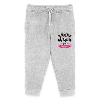Je suis une cheffe qui déchire - Pantalon de jogging enfant bio Stanley/Stella - gris chiné - Devant