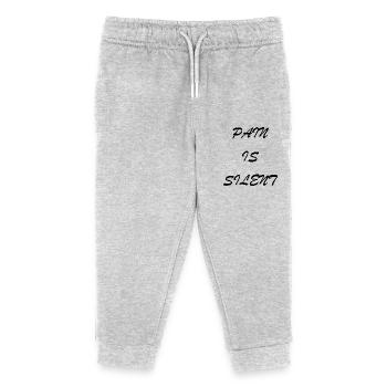 PAIN IS SILENT Brush Script - Kinder Organic Jogginghose Mini Mover von Stanley/Stella - Grau meliert - Vorne