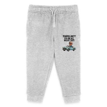 Tempolimit Autobahn Senioren Rentner Oldtimer - Kinder Organic Jogginghose Mini Mover von Stanley/Stella - Grau meliert - Vorne