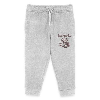 Bookworm with books - Kids Organic Sweatpants by Stanley/Stella - heather grey - Front