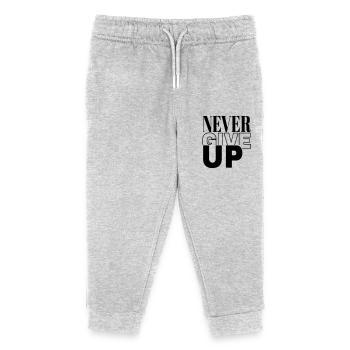 never give up - Kids Organic Sweatpants by Stanley/Stella - heather grey - Front