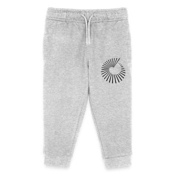 Heart Hole Spiral Lines Pattern - Kids Organic Sweatpants by Stanley/Stella - heather grey - Front