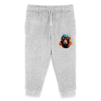 Cool chimp streetwear outfit urban style - Kids Organic Sweatpants by Stanley/Stella - heather grey - Front