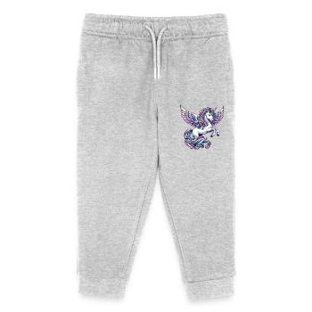 Angel Gliding: Unicorn with Celestial Wings - Kids Organic Sweatpants by Stanley/Stella - heather grey - Front