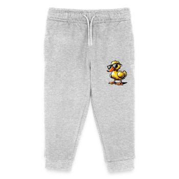 Bande dessinée de canard - Pantalon de jogging enfant bio Stanley/Stella - gris chiné - Devant