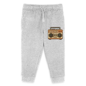 Vintage Boombox - Kids Organic Sweatpants by Stanley/Stella - heather grey - Front
