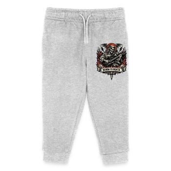 Born to Rock Grim Reaper - Kinder Organic Jogginghose Mini Mover von Stanley/Stella - Grau meliert - Vorne