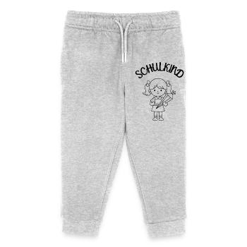 Schulkind Mädchen Einschulung Schultüte - Kinder Organic Jogginghose Mini Mover von Stanley/Stella - Grau meliert - Vorne