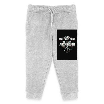 Every error message is an adventure – IT humor - Kids Organic Sweatpants by Stanley/Stella - heather grey - Front