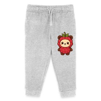 BearyBerry, Himbeerbärchen, fruchtig süß - Kinder Organic Jogginghose Mini Mover von Stanley/Stella - Grau meliert - Vorne