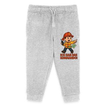 Commandement des pompiers garçon enfant - Pantalon de jogging enfant bio Stanley/Stella - gris chiné - Devant