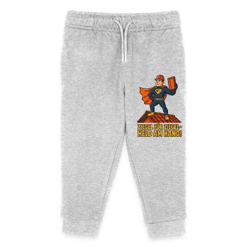 Ziegel Held am Hang Dachdecker - Kinder Organic Jogginghose Mini Mover von Stanley/Stella - Grau meliert - Vorne