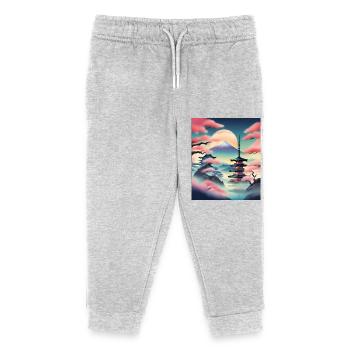 Beautiful japanese view - Kids Organic Sweatpants by Stanley/Stella - heather grey - Front