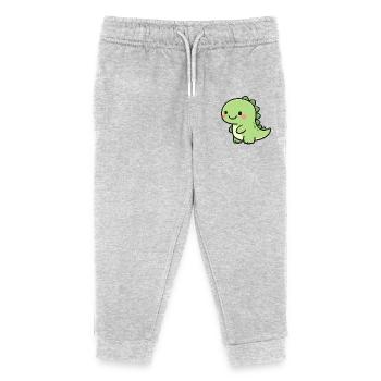Petit Dino Vert - Pantalon de jogging enfant bio Stanley/Stella - gris chiné - Devant