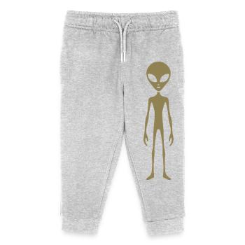 Dünner alien außerirdischer minimalistischer Stil - Kinder Organic Jogginghose Mini Mover von Stanley/Stella - Grau meliert - Vorne