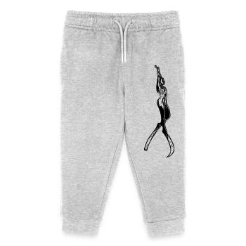 Sportliche Taucherin im Apnoe Modus - Kinder Organic Jogginghose Mini Mover von Stanley/Stella - Grau meliert - Vorne