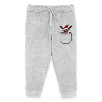 Taschen Rentier Transparent - Kinder Organic Jogginghose Mini Mover von Stanley/Stella - Grau meliert - Vorne