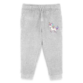 Einhorn-Regenbogen-Traum - Kinder Organic Jogginghose Mini Mover von Stanley/Stella - Grau meliert - Vorne