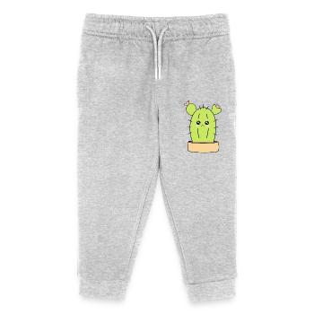 sad cactus - Kids Organic Sweatpants by Stanley/Stella - heather grey - Front