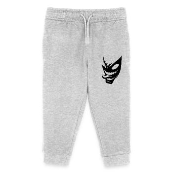 Grinsende gruselige Halloween Maske - Kinder Organic Jogginghose Mini Mover von Stanley/Stella - Grau meliert - Vorne