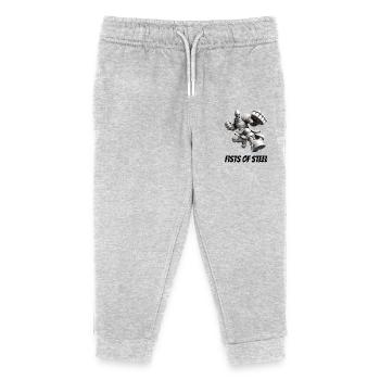 Poings d’acier - Pantalon de jogging enfant bio Stanley/Stella - gris chiné - Devant