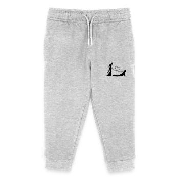 Hochzeit Brautpaar Leine Herz - Kinder Organic Jogginghose Mini Mover von Stanley/Stella - Grau meliert - Vorne