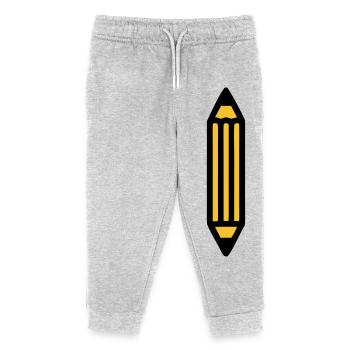 Pencil Writing Author Art - Kids Organic Sweatpants by Stanley/Stella - heather grey - Front