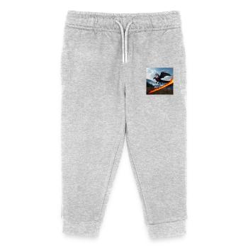 Drachenfeuer über Waldweg - Kinder Organic Jogginghose Mini Mover von Stanley/Stella - Grau meliert - Vorne