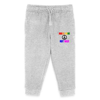 Make love not war - Kinder Organic Jogginghose Mini Mover von Stanley/Stella - Grau meliert - Vorne