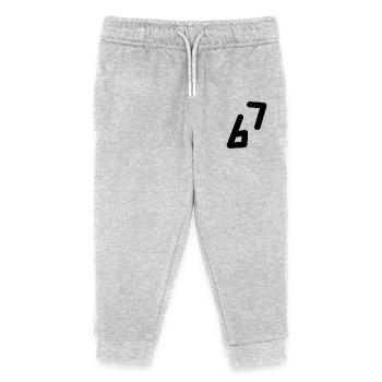 6 7 Zahl Schwarz - Kinder Organic Jogginghose Mini Mover von Stanley/Stella - Grau meliert - Vorne